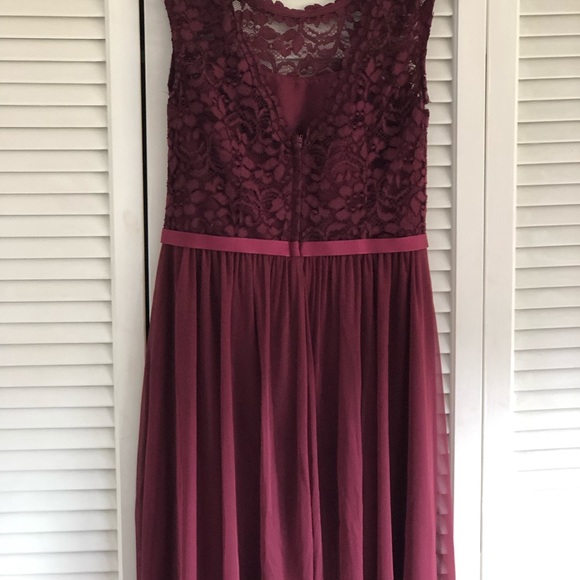 Short Lace & Mesh David’s Bridal Bridesmaid Dress - Picture 4 of 5